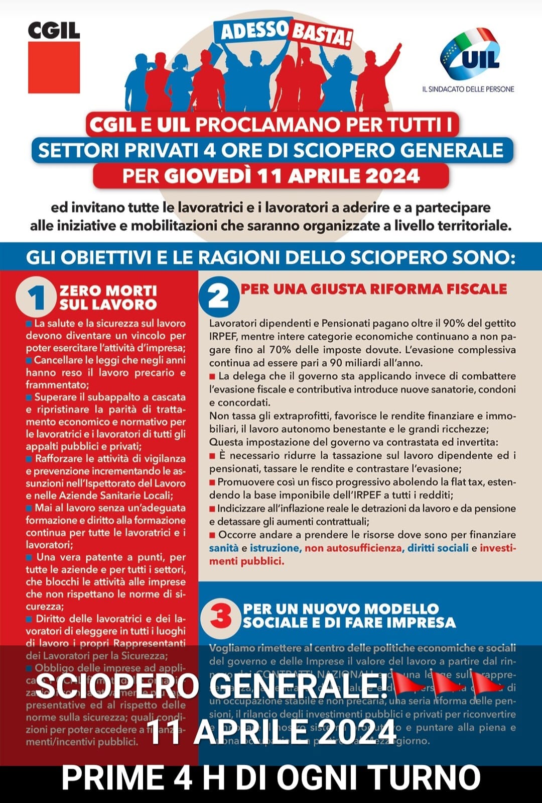 SCIOPERO GENERALE 4 ORE SCIOPERO GENERALE 4 ORE