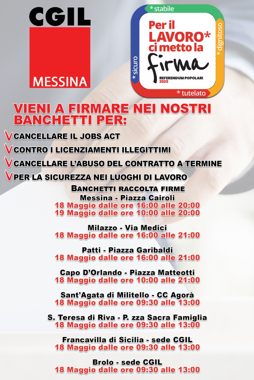 TOGLIAMO DI MEZZO LA VERGOGNA DEL JOBS ACT