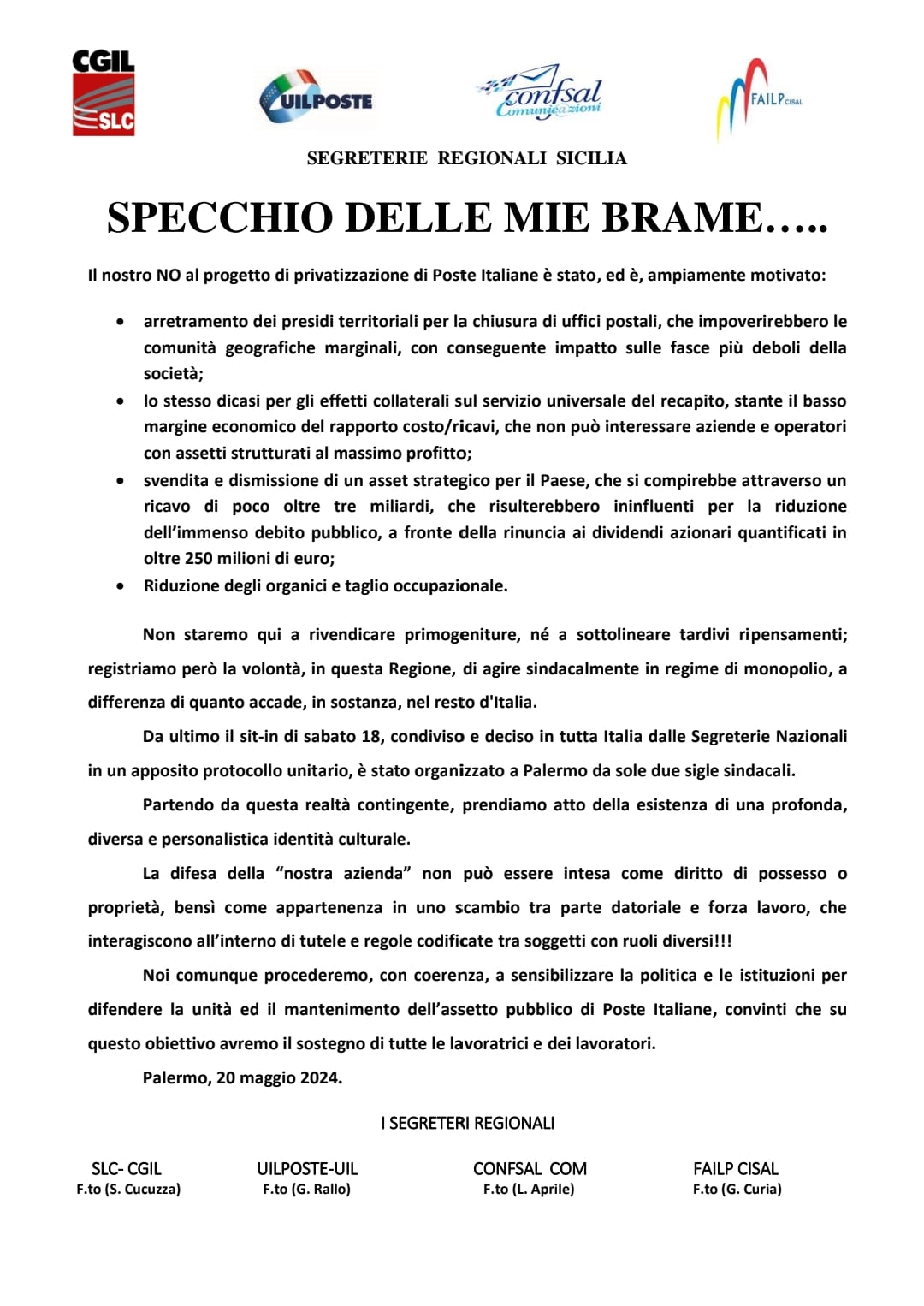 SPECCHIO DELLE MIE BRAME