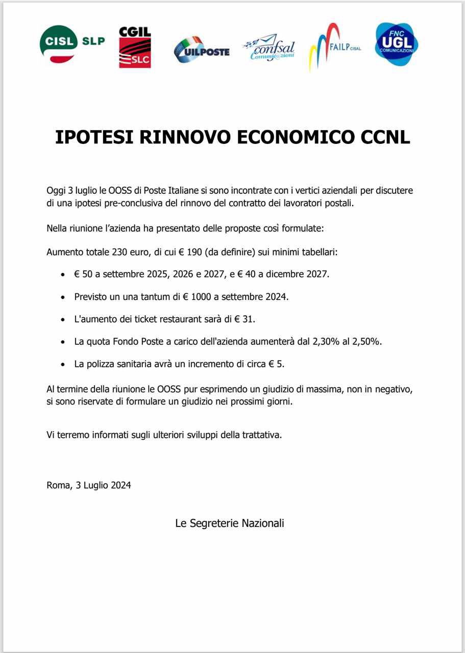QUESTA LA PROPOSTA AZIENDALE