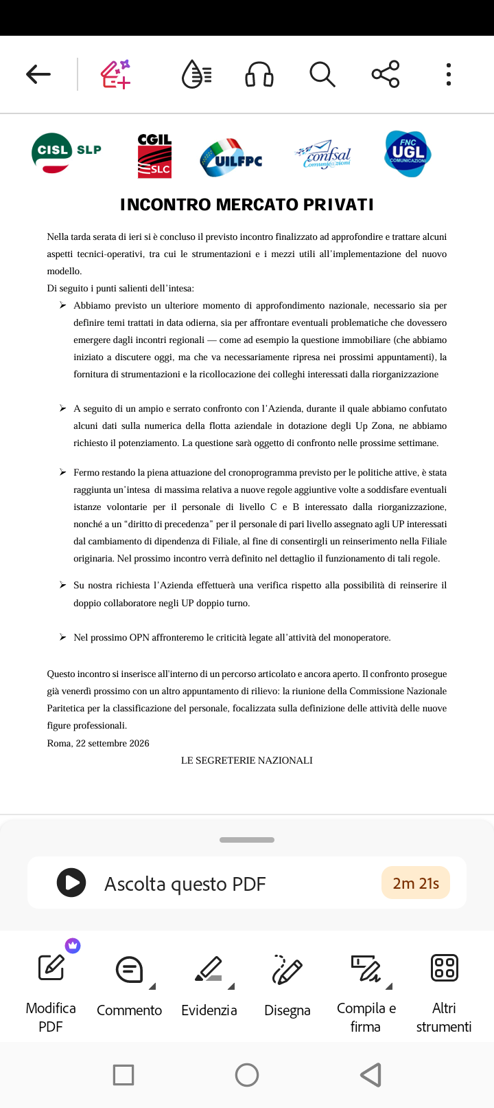 VERIFICA IMPLEMENTAZIONE RIORGANIZZAZIONE MP